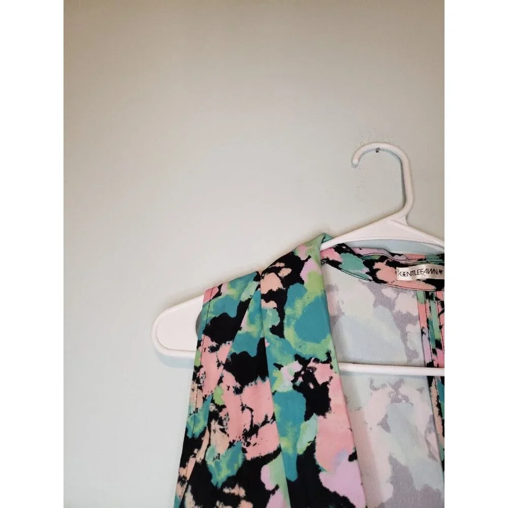 Gentle Fawn Womens M Rochester Vest Black Open Front Watercolor Abstract NWT $90 - Picture 4 of 8